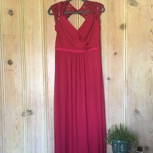 David’s Bridal Apple Red Bridesmaid Dress